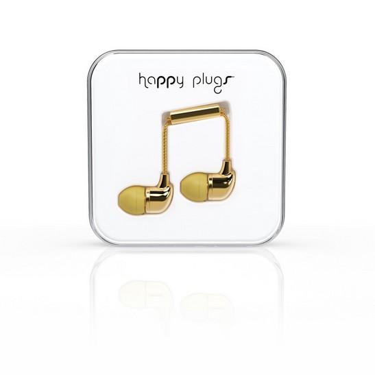 happy plugs in ear gold kuulokkeet