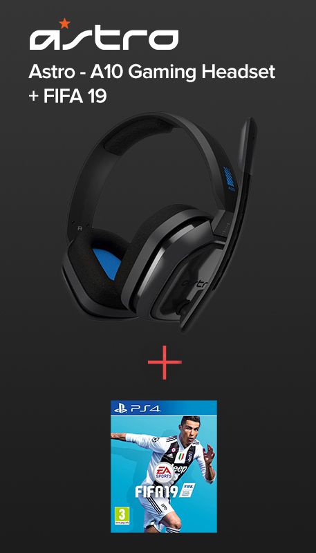 Astro - A10 Gaming Headset PS4+PC Grey/Blue incl FIFA 19 Free Game Bundle