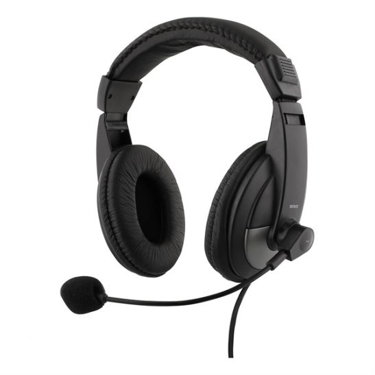 DELTACO Headset Mikrofonilla - Musta