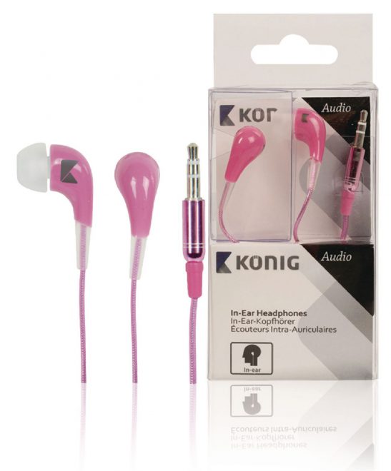 In-ear-kuulokkeet vaaleanpunaiset