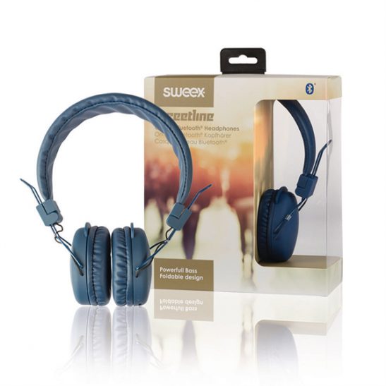 Sweex On-Ear Headphones Bluetooth Sininen