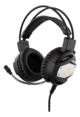 DELTACO GAMING kuulokemikrofoni, oranssit valot, 2x3,5mm, musta/hopea